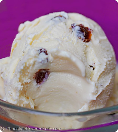 Homemade Rum Raisin Ice Cream: https://chocolatecoveredkatie.com/2014/08/17/rum-raisin-ice-cream-recipe/