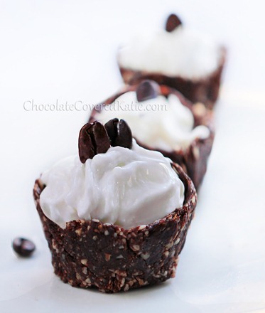 Coffee Cream Stuffed Brownie Bites: https://chocolatecoveredkatie.com/2013/08/05/coffee-cream-brownie-bites/