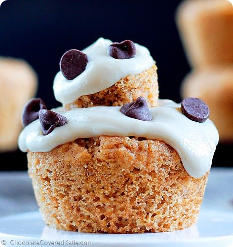 Chocolate Chip Cookie Dough Stuffed Cupcakes: https://chocolatecoveredkatie.com/2014/08/06/chocolate-chip-cookie-dough-stuffed-cupcakes/