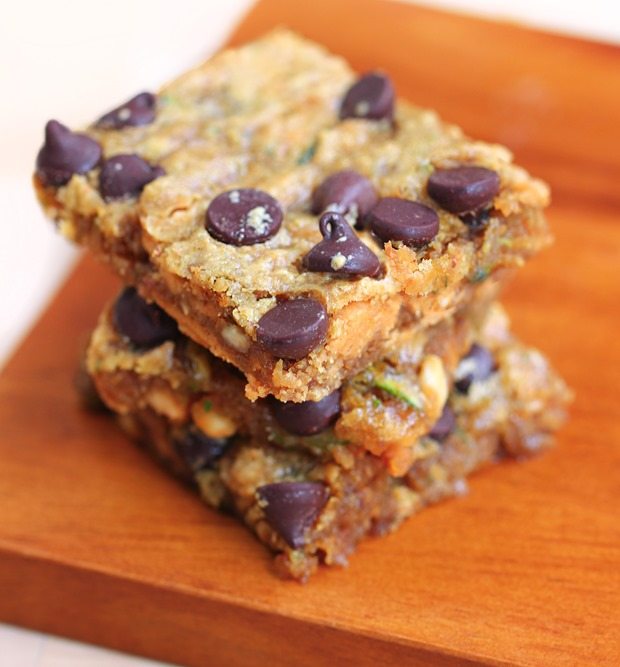 Zucchini Chocolate Chip Blondie Bars